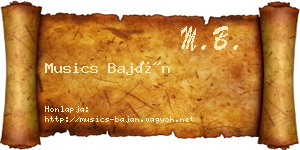 Musics Baján névjegykártya